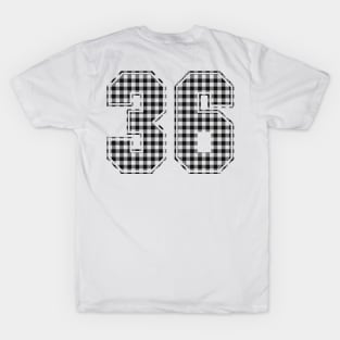 Plaid Number - 36 - Dark T-Shirt